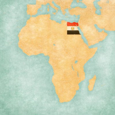 Mapa Afryki z zaznaczonym Egiptem
